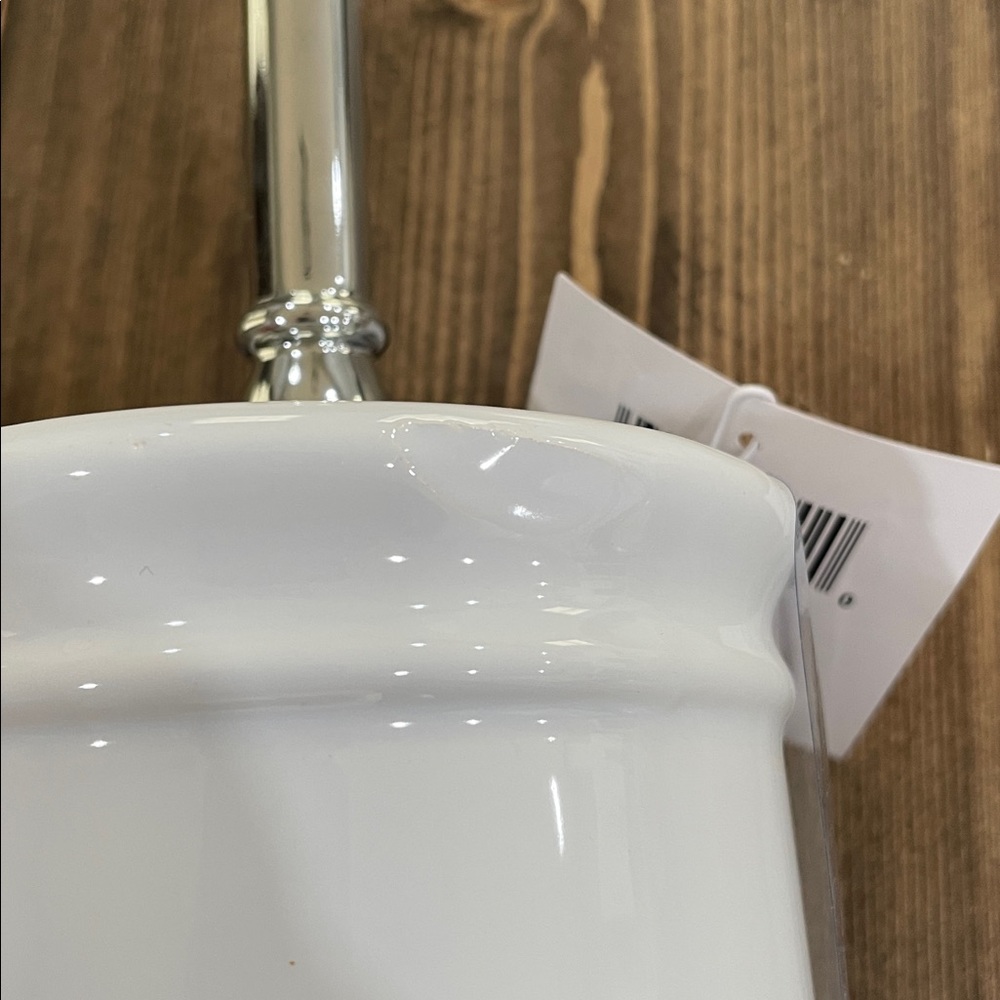 White Ceramic Toilet Brush Holder - Picture 6 of 7